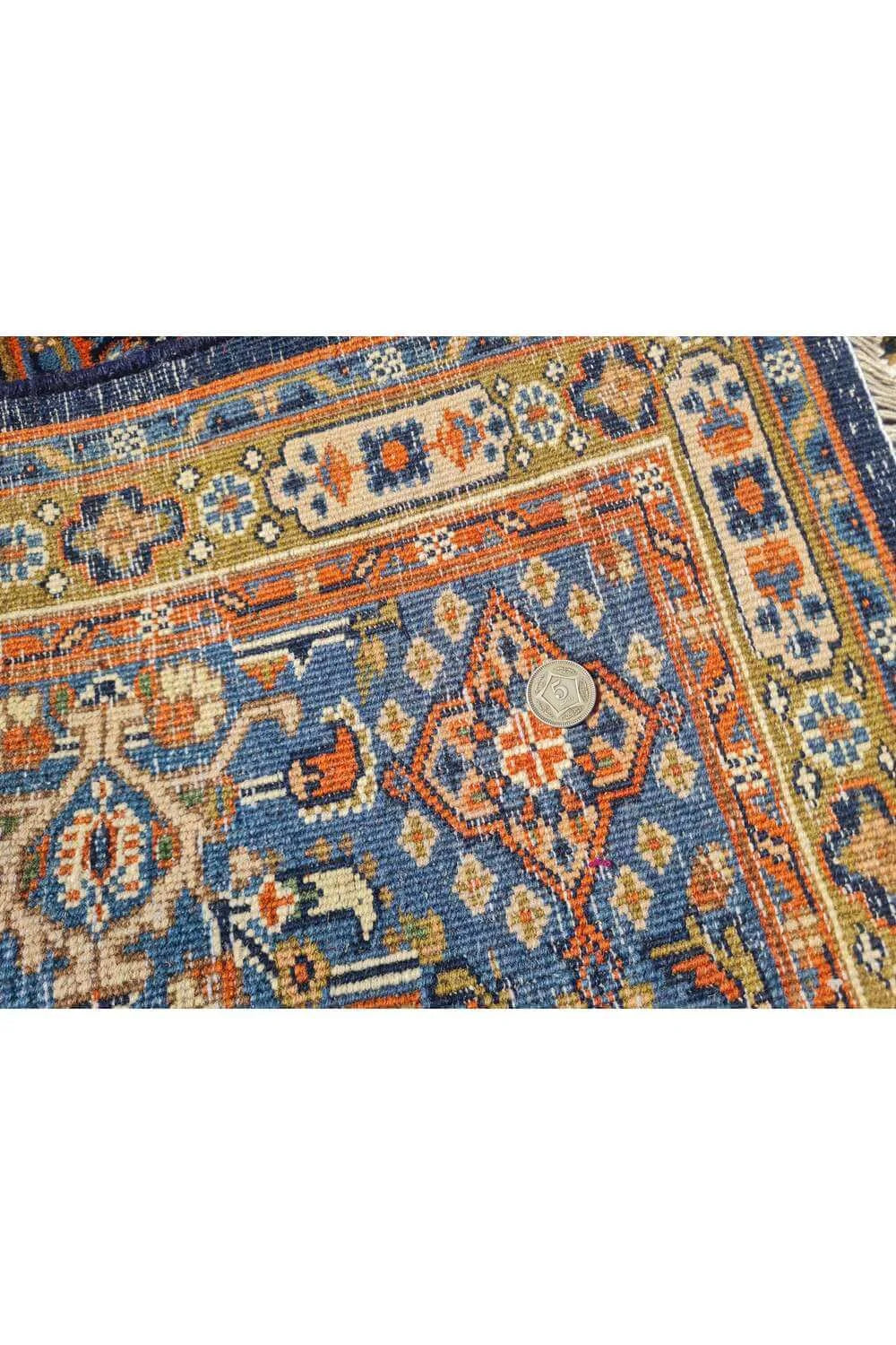 Amazing Hand Knotted Vintage Yamoud Wool Area Rug 9.4 x 6.10 Ft