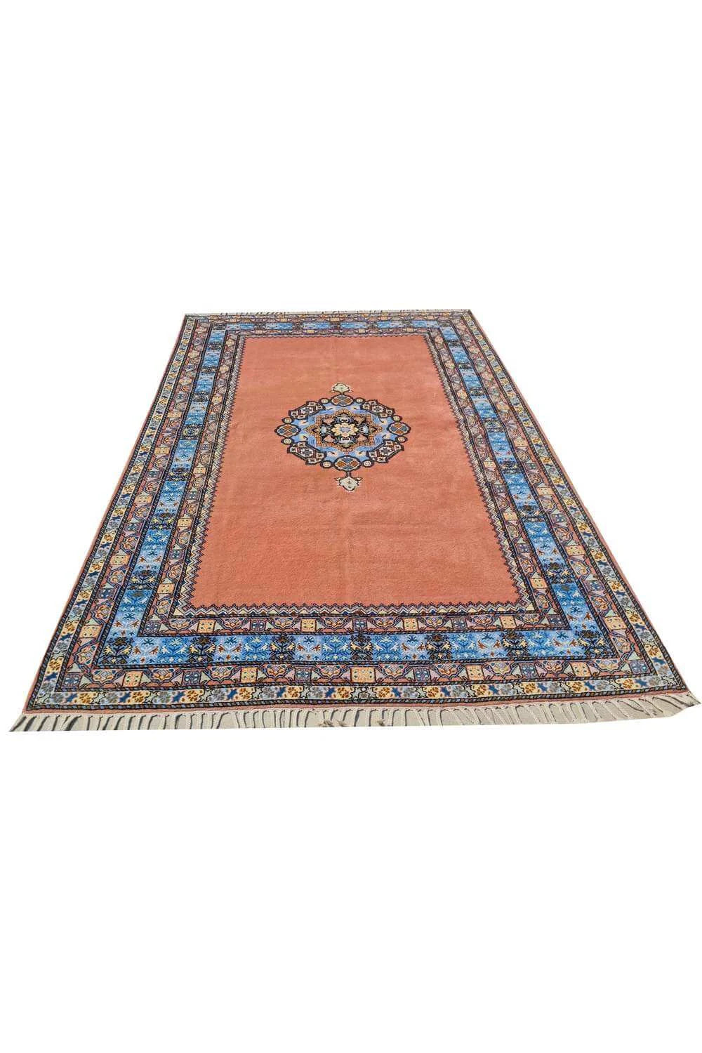 Amazing Hand Knotted Vintage Turkish Qaisery Wool Area Rug 9.10 x 6.6 Ft
