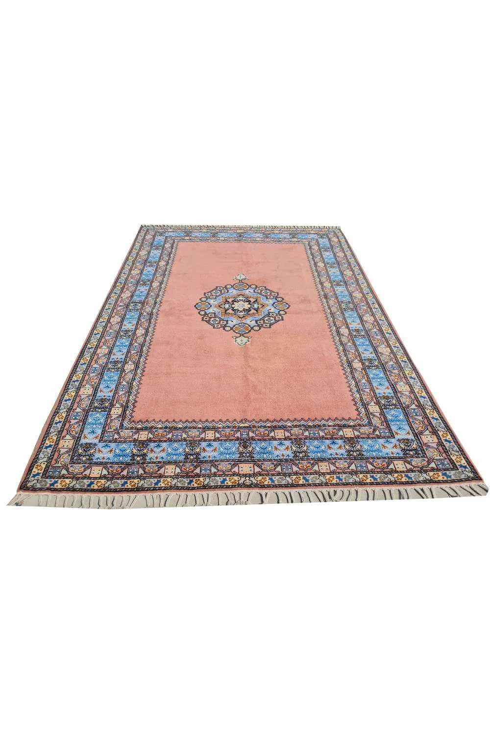 Amazing Hand Knotted Vintage Turkish Qaisery Wool Area Rug 9.10 x 6.6 Ft
