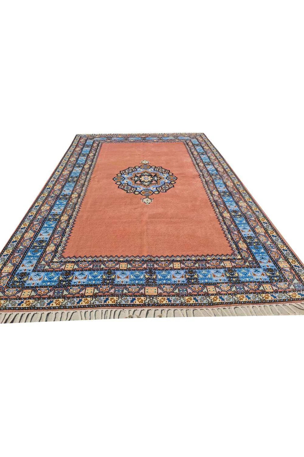 Amazing Hand Knotted Vintage Turkish Qaisery Wool Area Rug 9.10 x 6.6 Ft