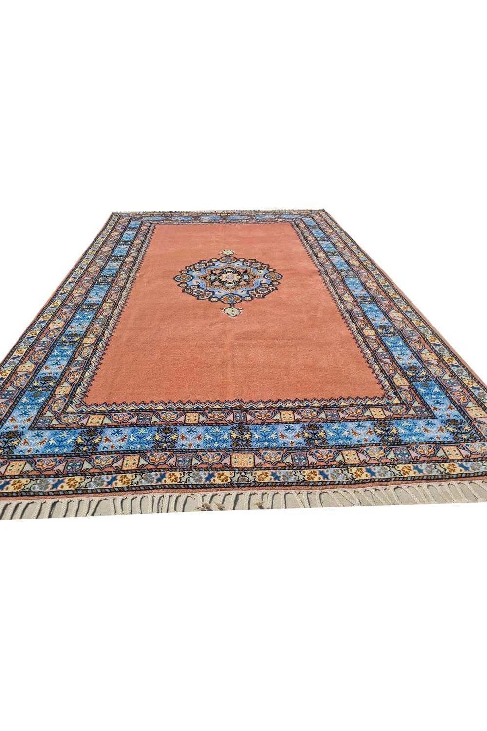 Amazing Hand Knotted Vintage Turkish Qaisery Wool Area Rug 9.10 x 6.6 Ft