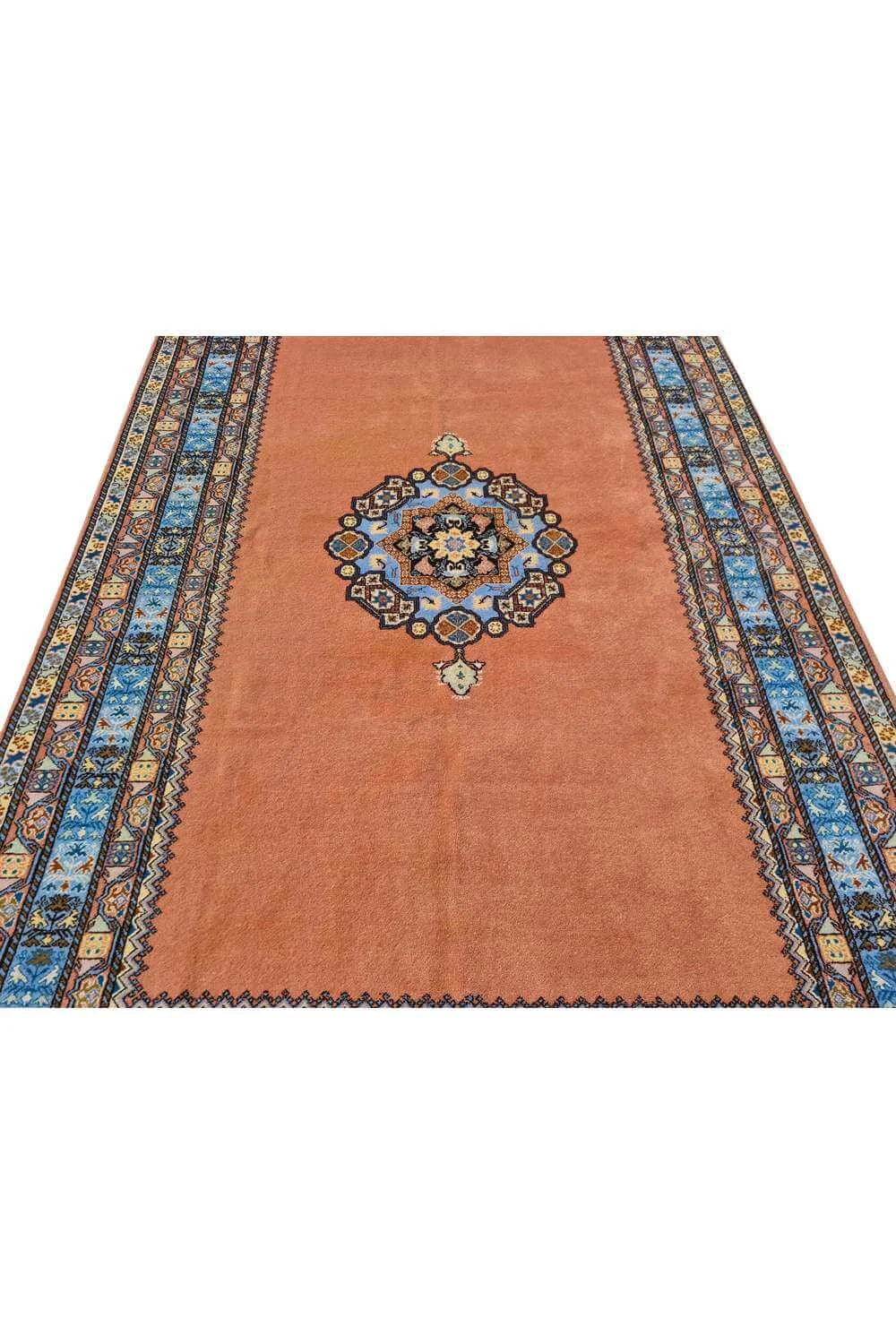 Amazing Hand Knotted Vintage Turkish Qaisery Wool Area Rug 9.10 x 6.6 Ft