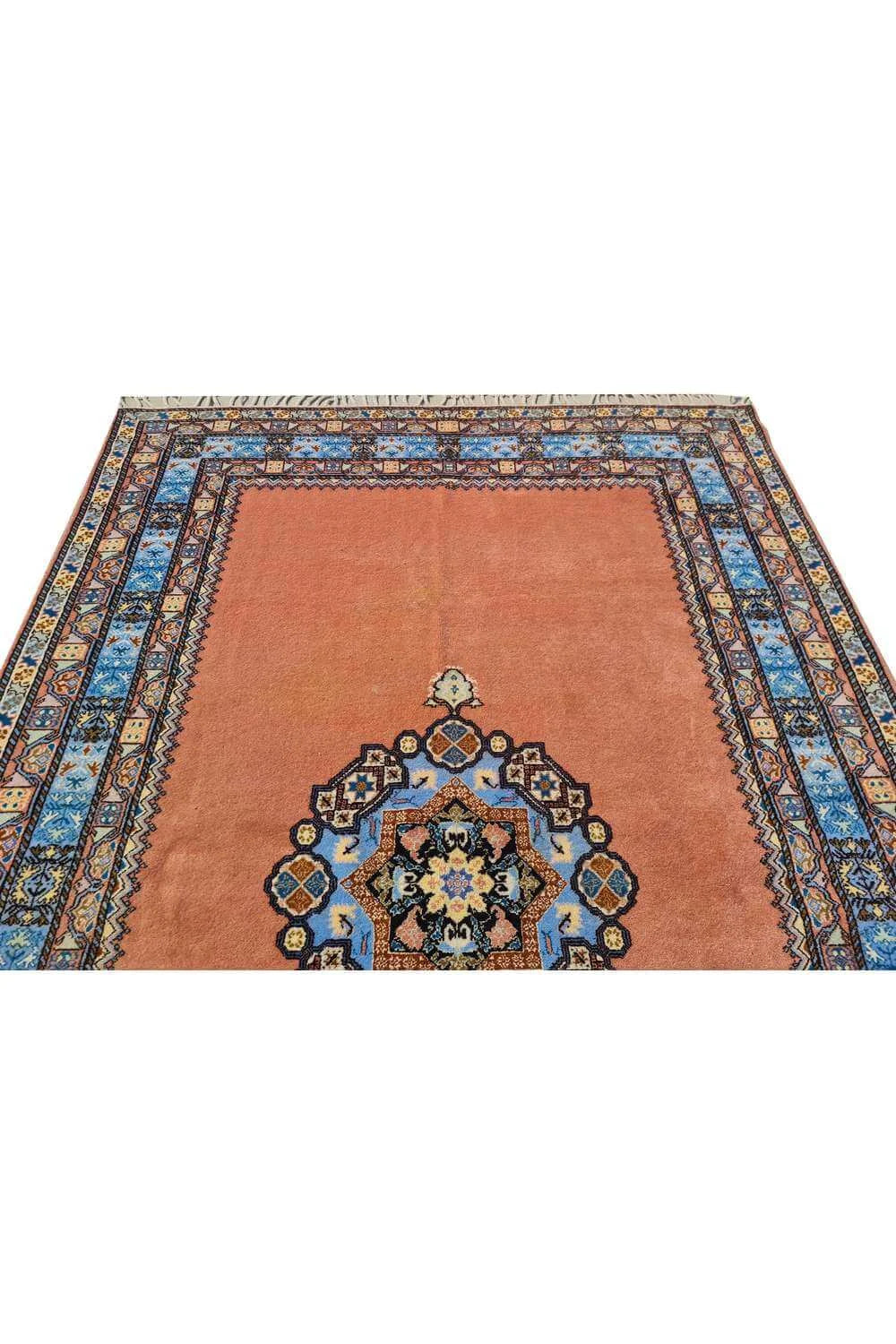 Amazing Hand Knotted Vintage Turkish Qaisery Wool Area Rug 9.10 x 6.6 Ft