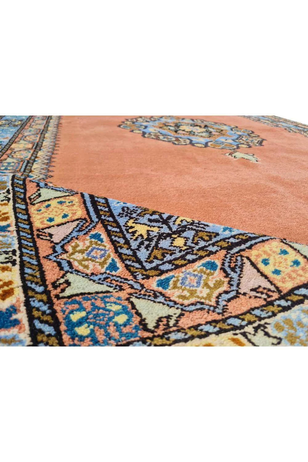 Amazing Hand Knotted Vintage Turkish Qaisery Wool Area Rug 9.10 x 6.6 Ft
