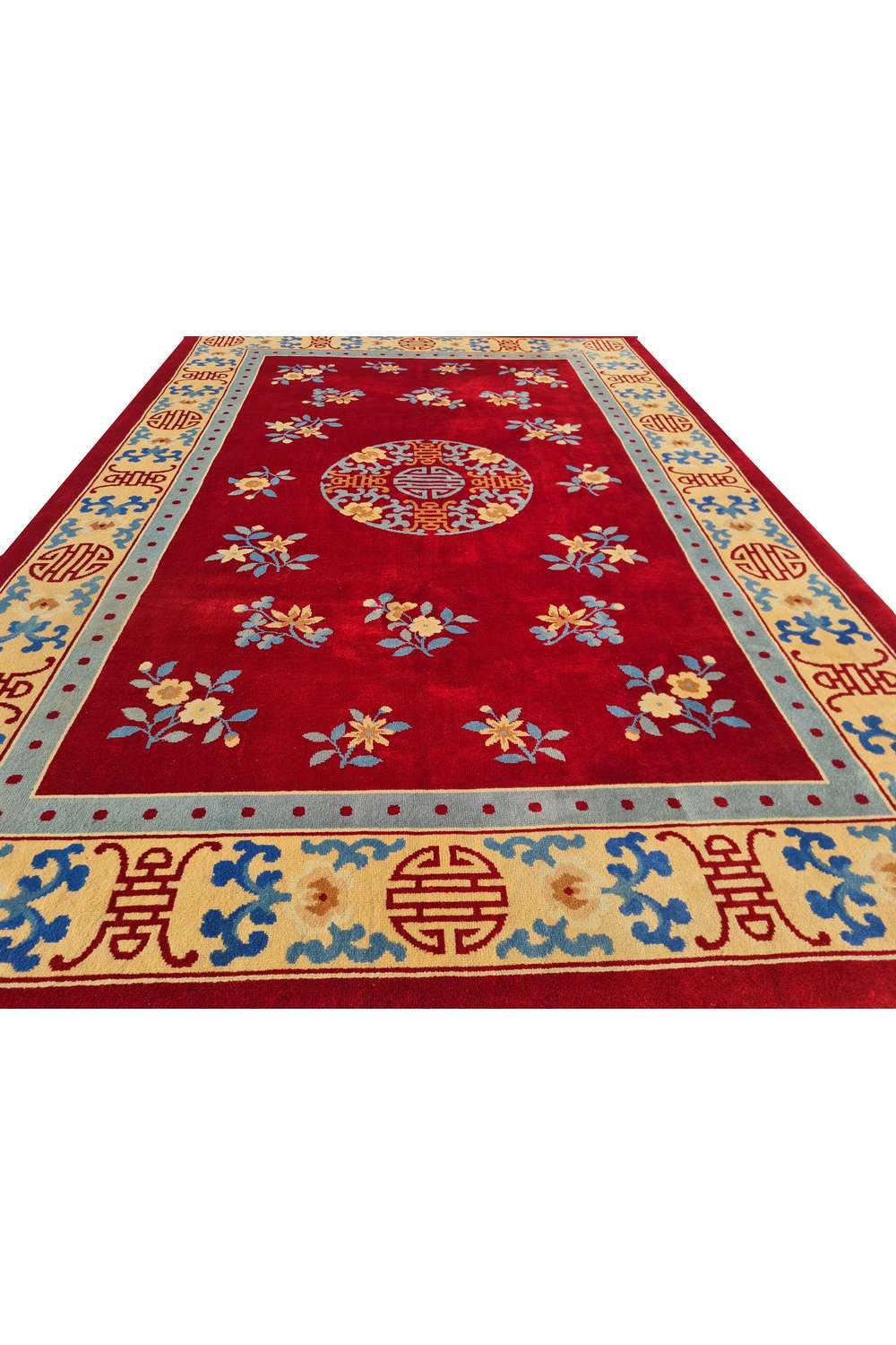 Amazing Hand Knotted Vintage Tibet Silk Area Rug 9.9 x 6.5 Ft