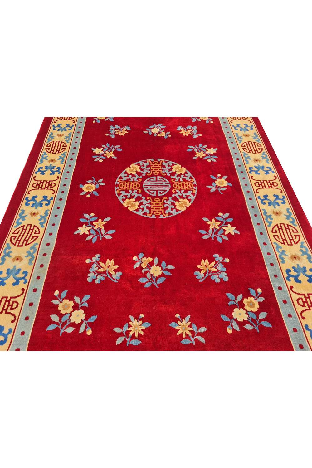 Amazing Hand Knotted Vintage Tibet Silk Area Rug 9.9 x 6.5 Ft