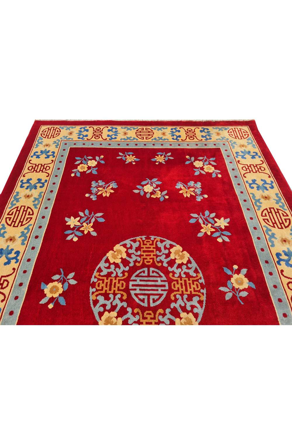 Amazing Hand Knotted Vintage Tibet Silk Area Rug 9.9 x 6.5 Ft
