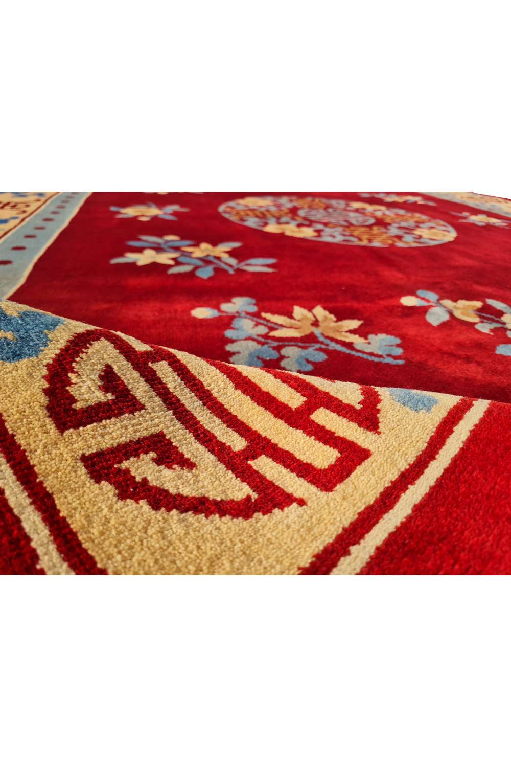 Amazing Hand Knotted Vintage Tibet Silk Area Rug 9.9 x 6.5 Ft