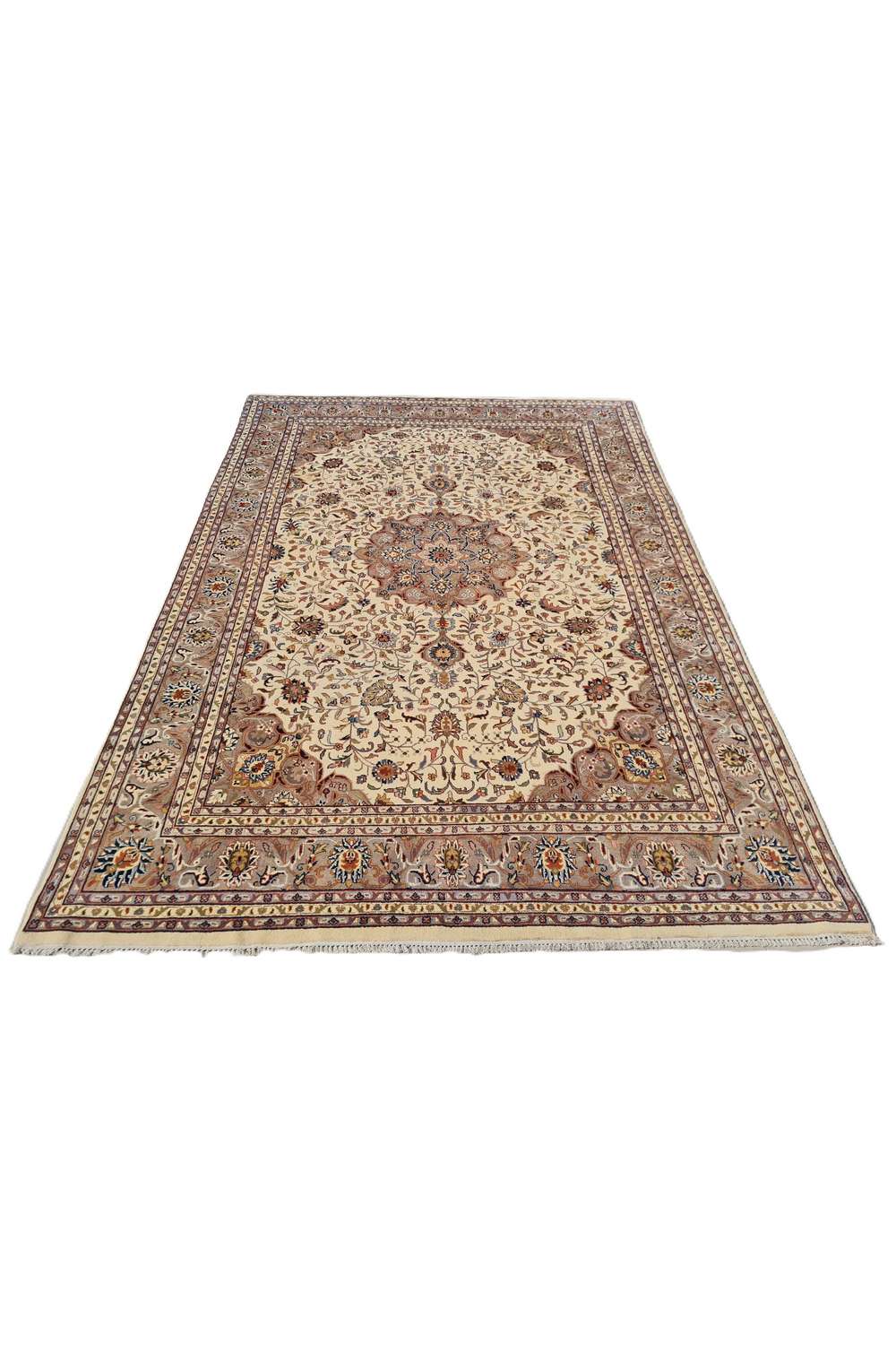 Amazing Hand Knotted Vintage Persian Tabriz Wool Area Rug 11.8 x 8.0 Ft