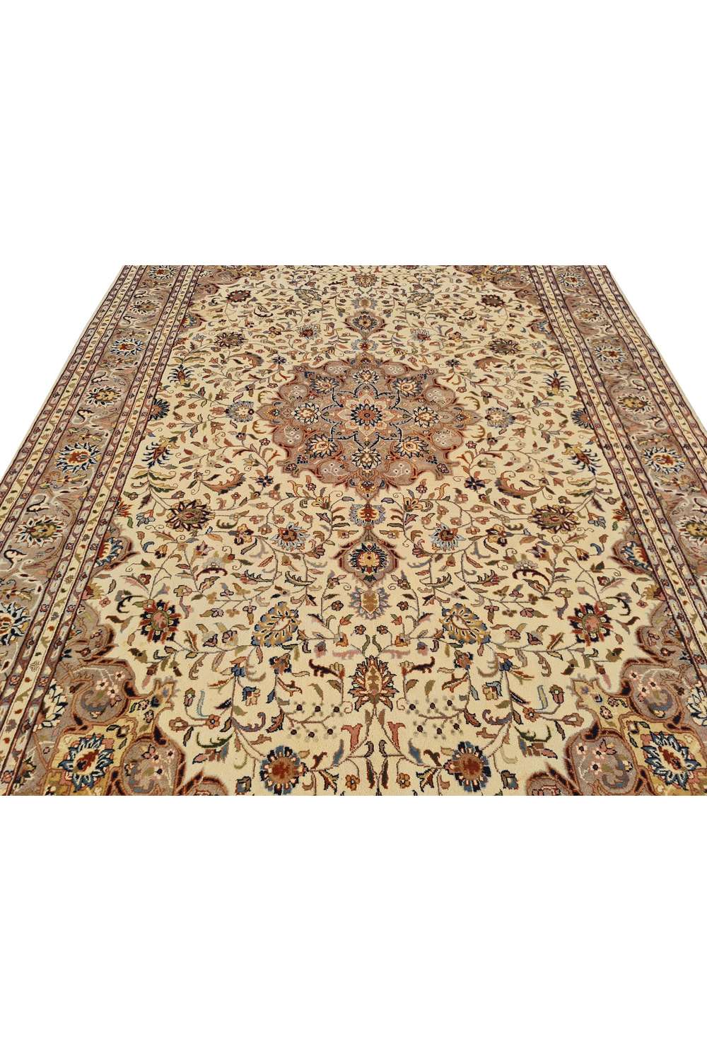 Amazing Hand Knotted Vintage Persian Tabriz Wool Area Rug 11.8 x 8.0 Ft