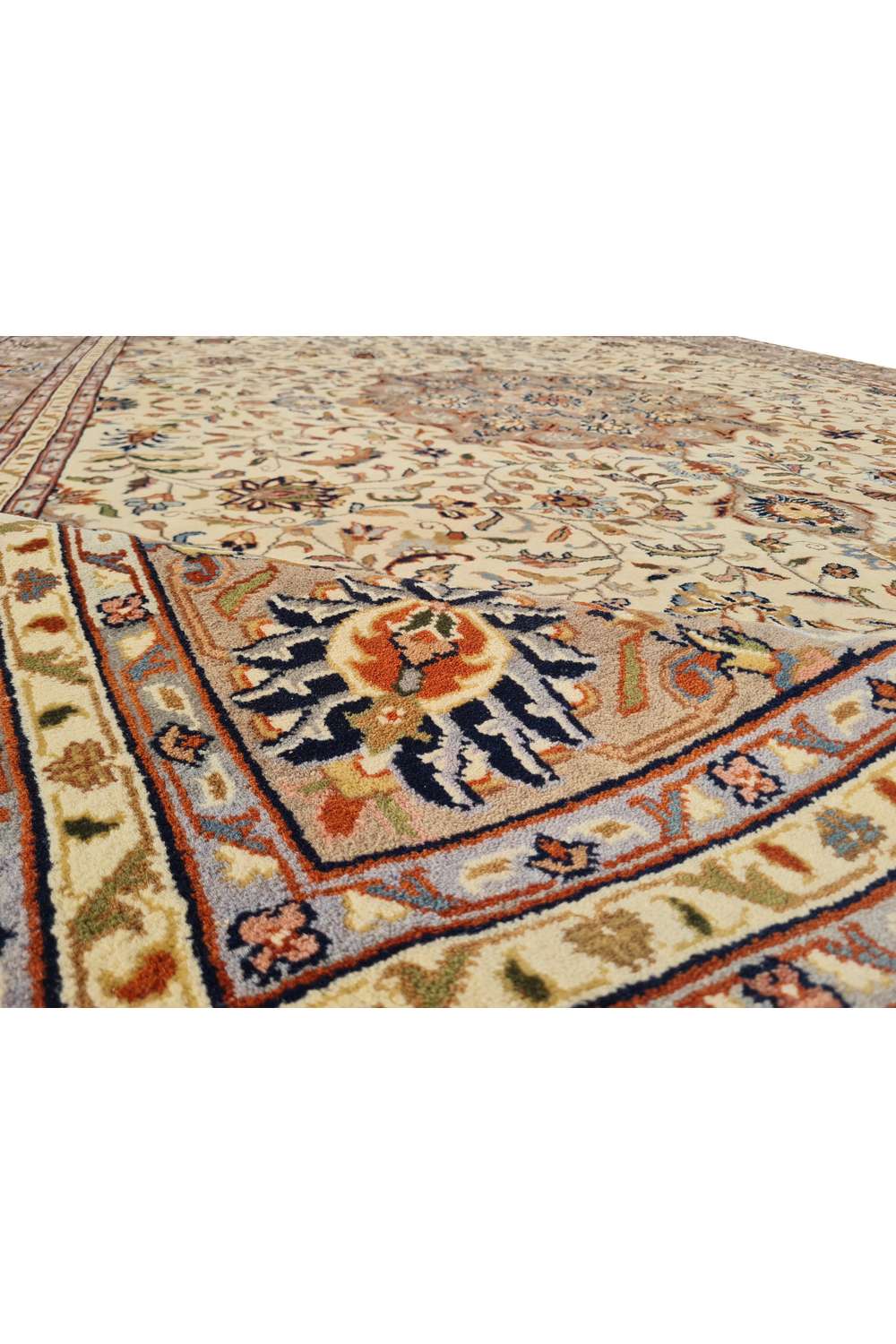 Amazing Hand Knotted Vintage Persian Tabriz Wool Area Rug 11.8 x 8.0 Ft