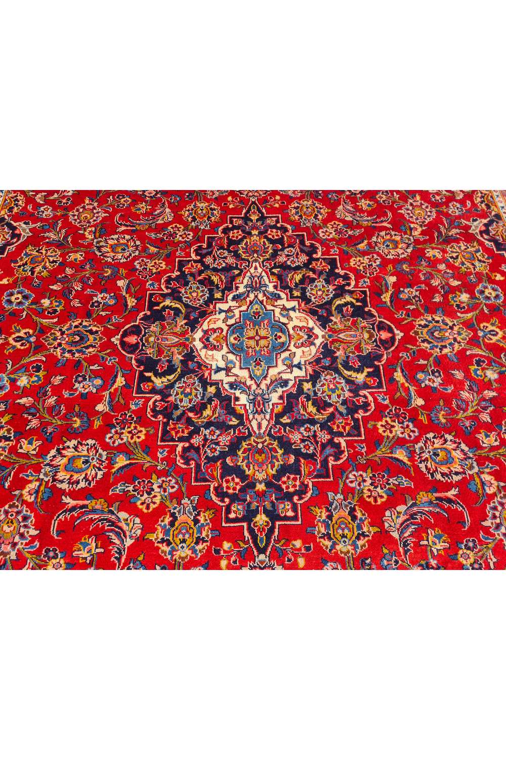 Amazing Hand Knotted Antique Persian Kashaan Wool Area Rug 13.7 x 10.0 Ft