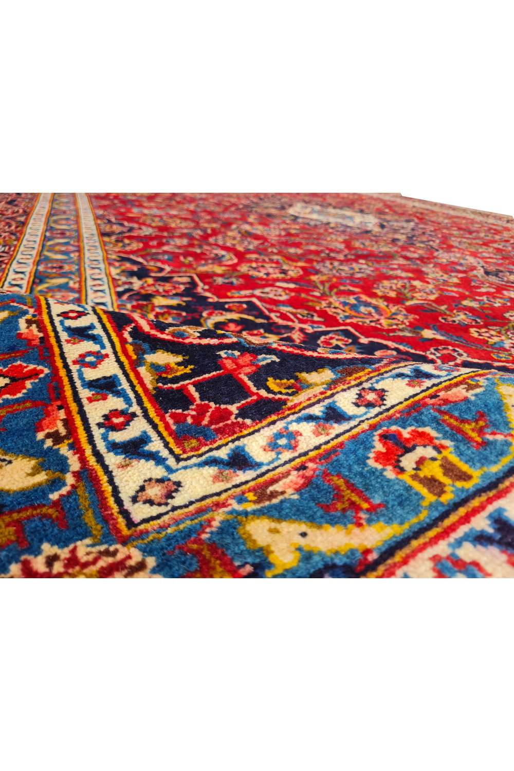Amazing Hand Knotted Antique Persian Kashaan Wool Area Rug 13.7 x 10.0 Ft