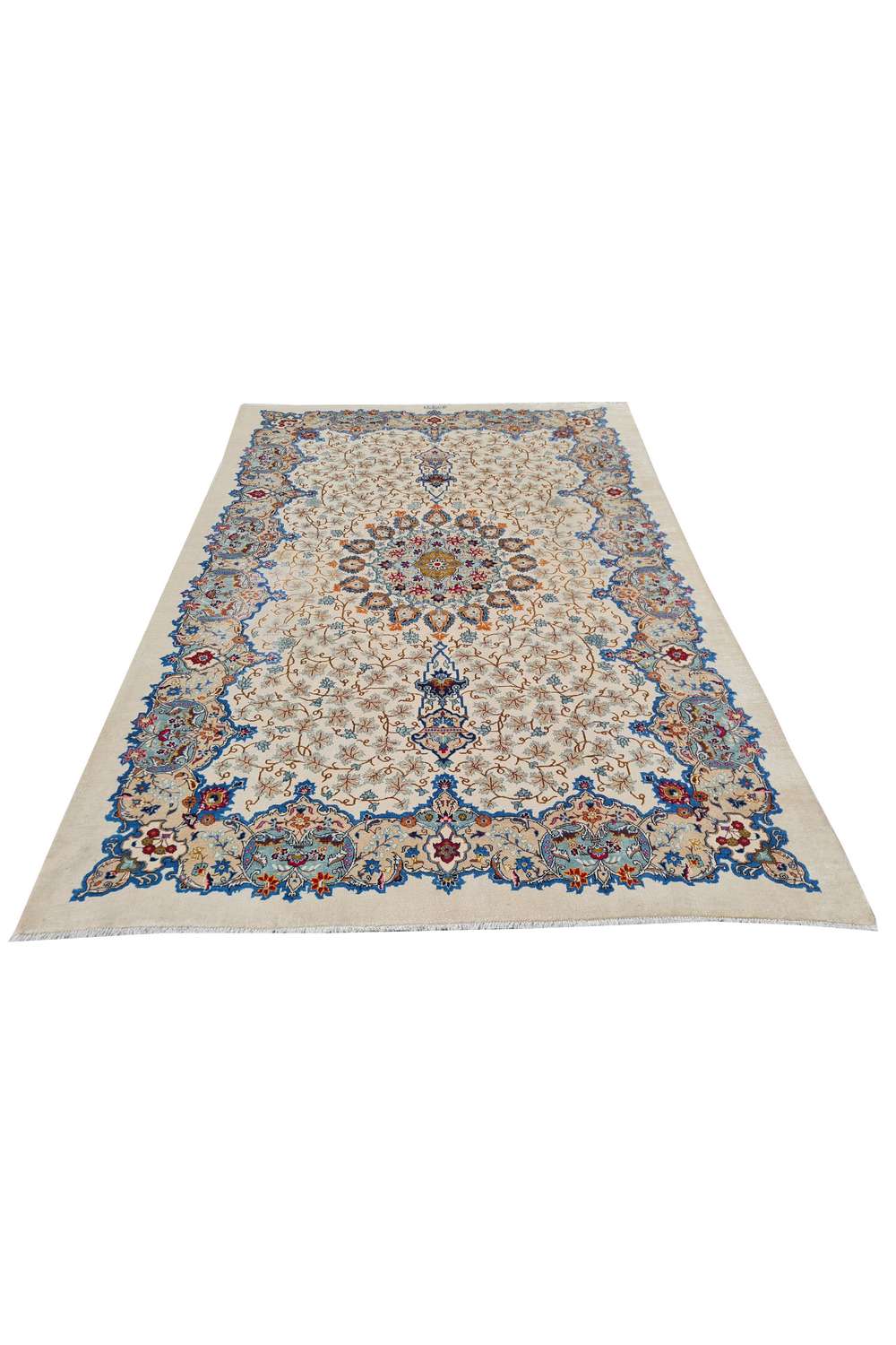 Amazing Hand Knotted Vintage Qirmoun Wool Area Rug 11.7 x 7.11 Ft
