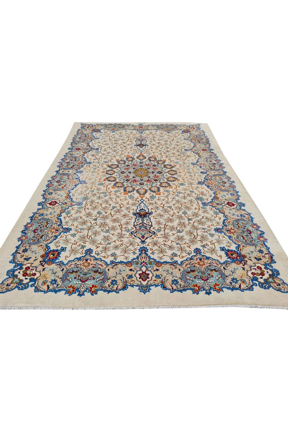 Amazing Hand Knotted Vintage Qirmoun Wool Area Rug 11.7 x 7.11 Ft