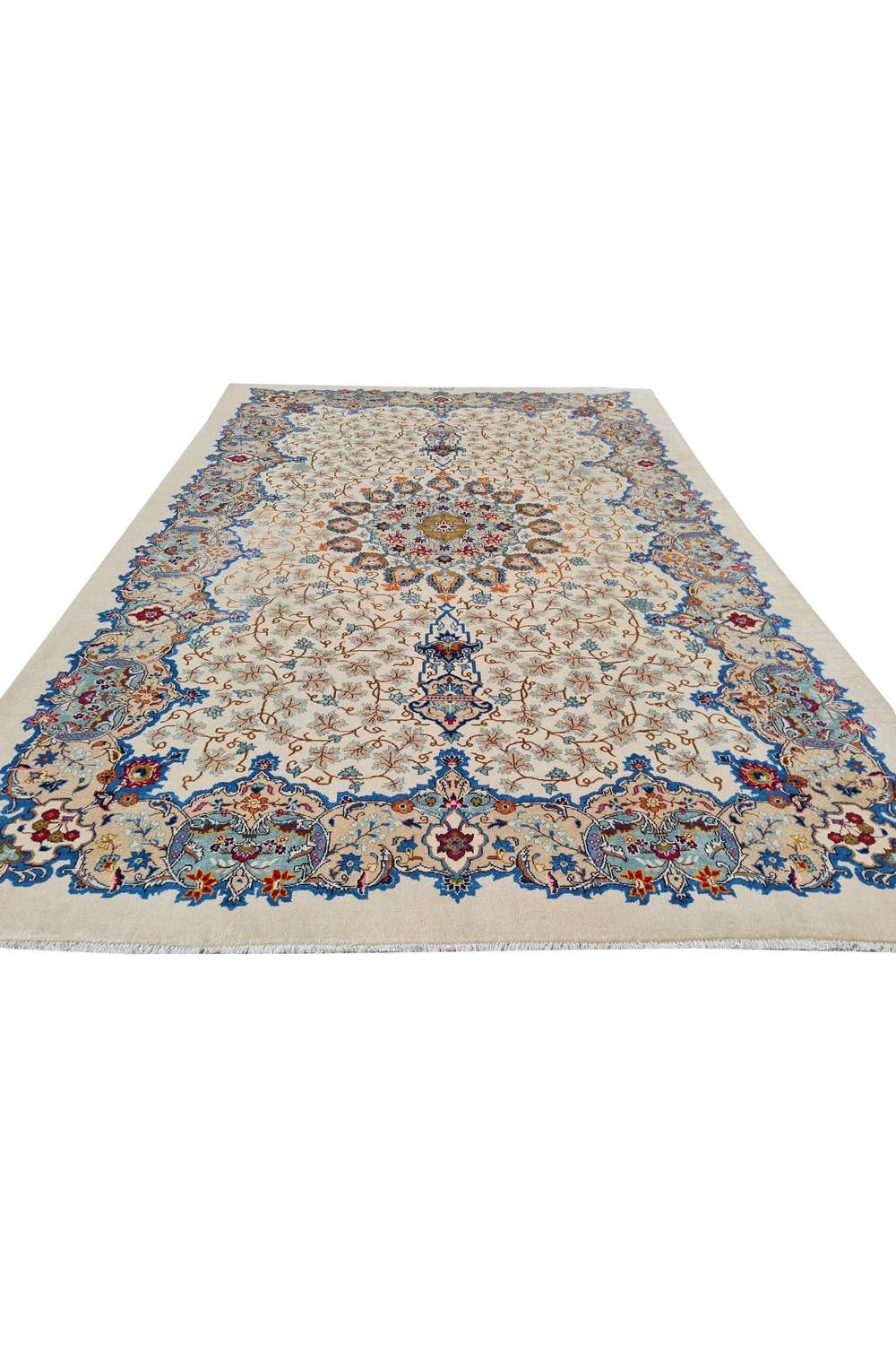 Amazing Hand Knotted Vintage Qirmoun Wool Area Rug 11.7 x 7.11 Ft