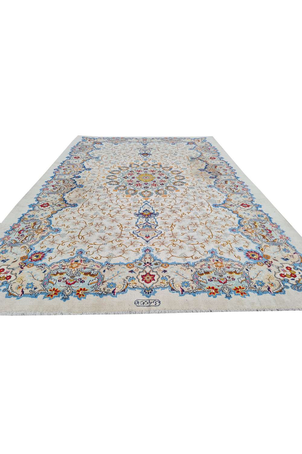 Amazing Hand Knotted Vintage Qirmoun Wool Area Rug 11.7 x 7.11 Ft