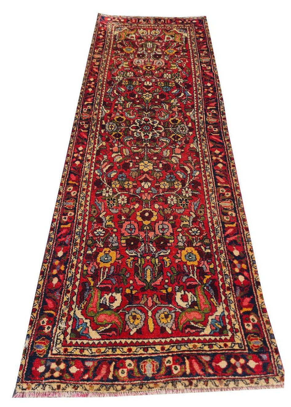 Handmade Hand Knotted Antique Hamidoun Wool Area Runner Rug 6.8 x 2.5 Ft
