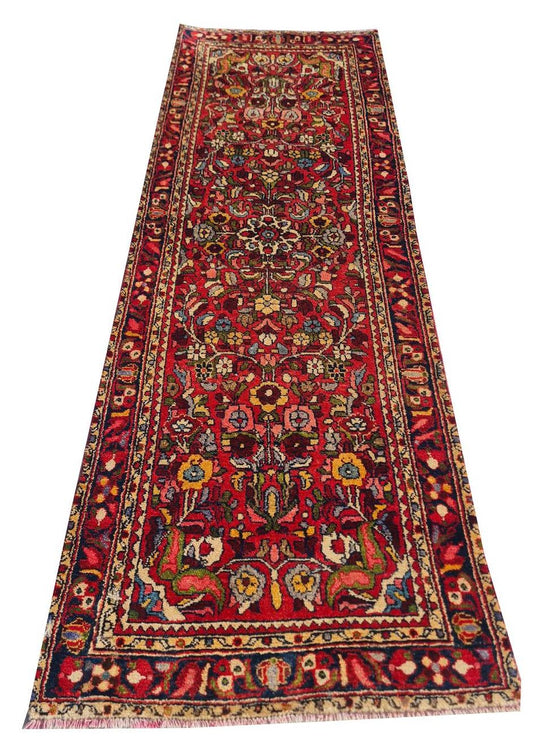 Handmade Hand Knotted Antique Hamidoun Wool Area Runner Rug 6.8 x 2.5 Ft