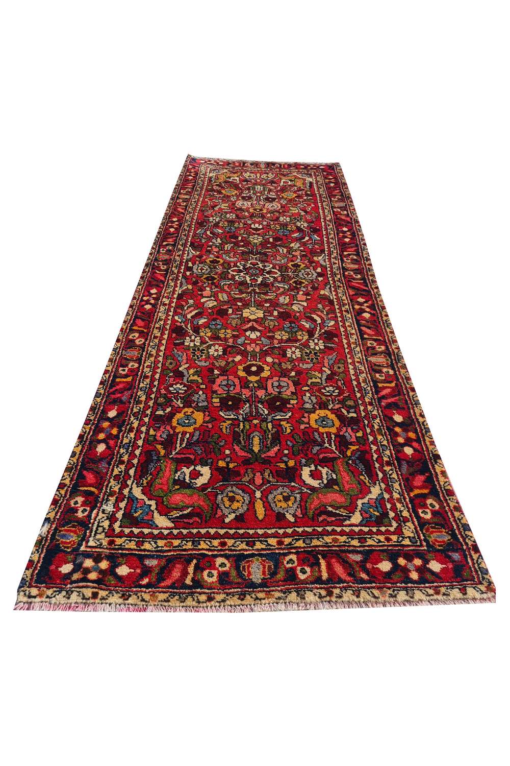 Handmade Hand Knotted Antique Hamidoun Wool Area Runner Rug 6.8 x 2.5 Ft