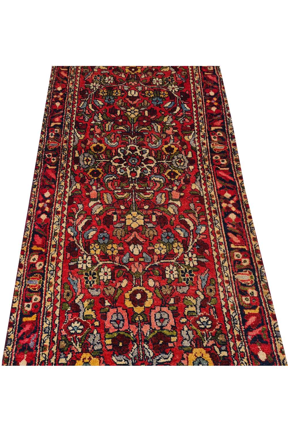 Handmade Hand Knotted Antique Hamidoun Wool Area Runner Rug 6.8 x 2.5 Ft