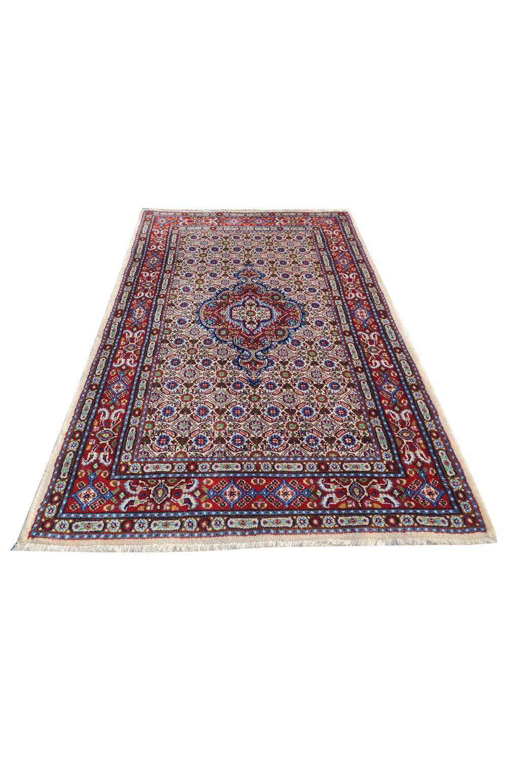 Amazing Hand Knotted Vintage Persian Yamoud Wool Area Rug 4.0 x 2.7 Ft