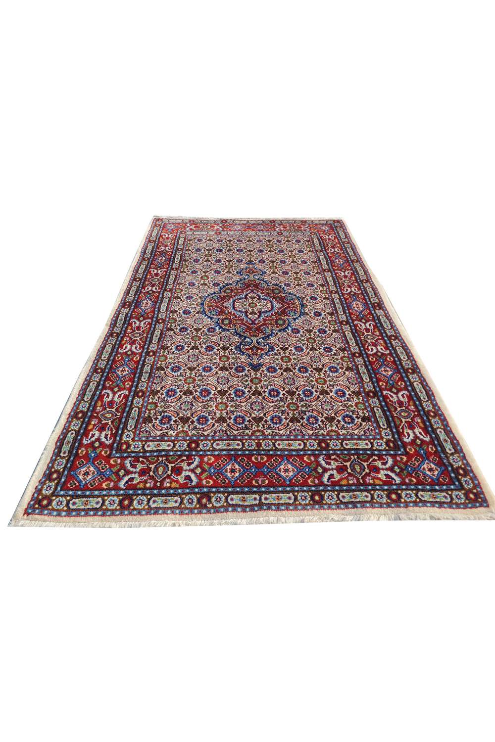 Amazing Hand Knotted Vintage Persian Yamoud Wool Area Rug 4.0 x 2.7 Ft