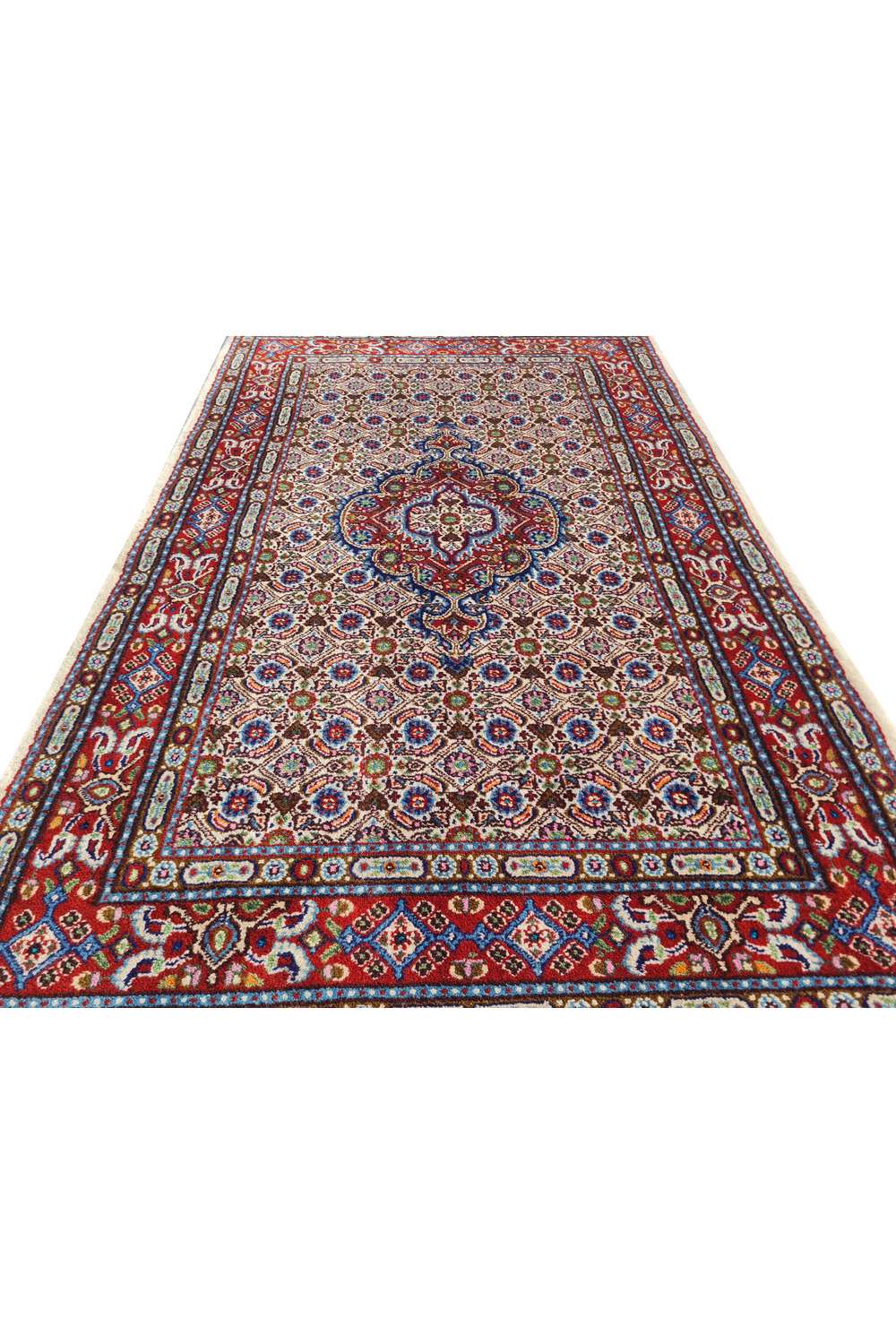 Amazing Hand Knotted Vintage Persian Yamoud Wool Area Rug 4.0 x 2.7 Ft