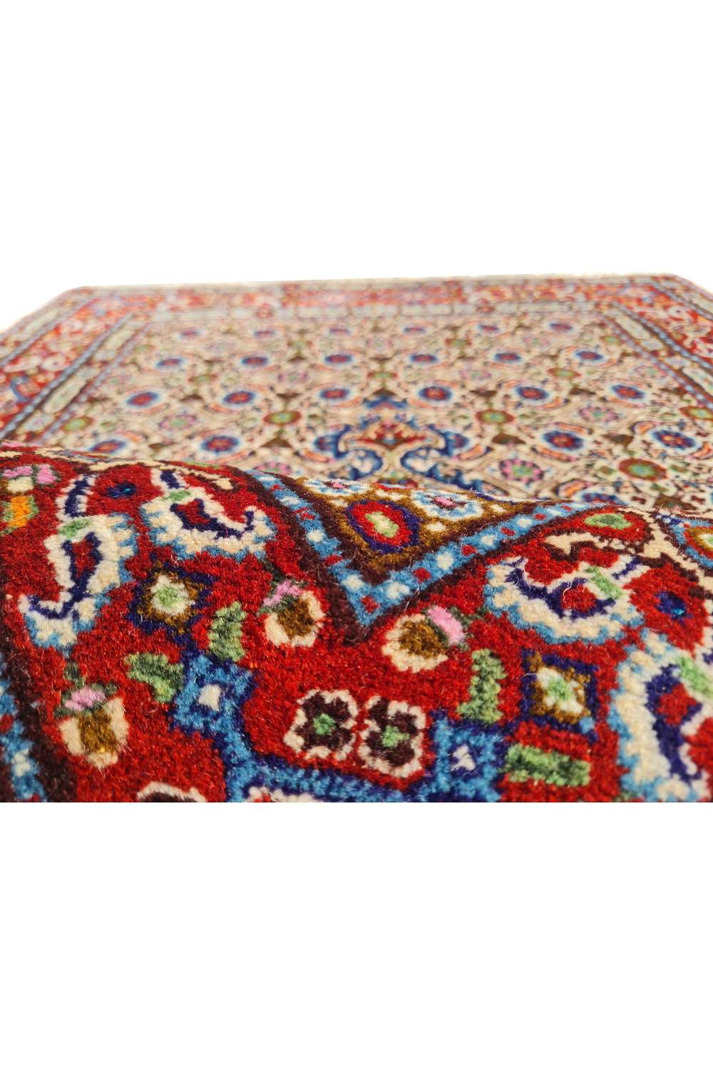 Amazing Hand Knotted Vintage Persian Yamoud Wool Area Rug 4.0 x 2.7 Ft