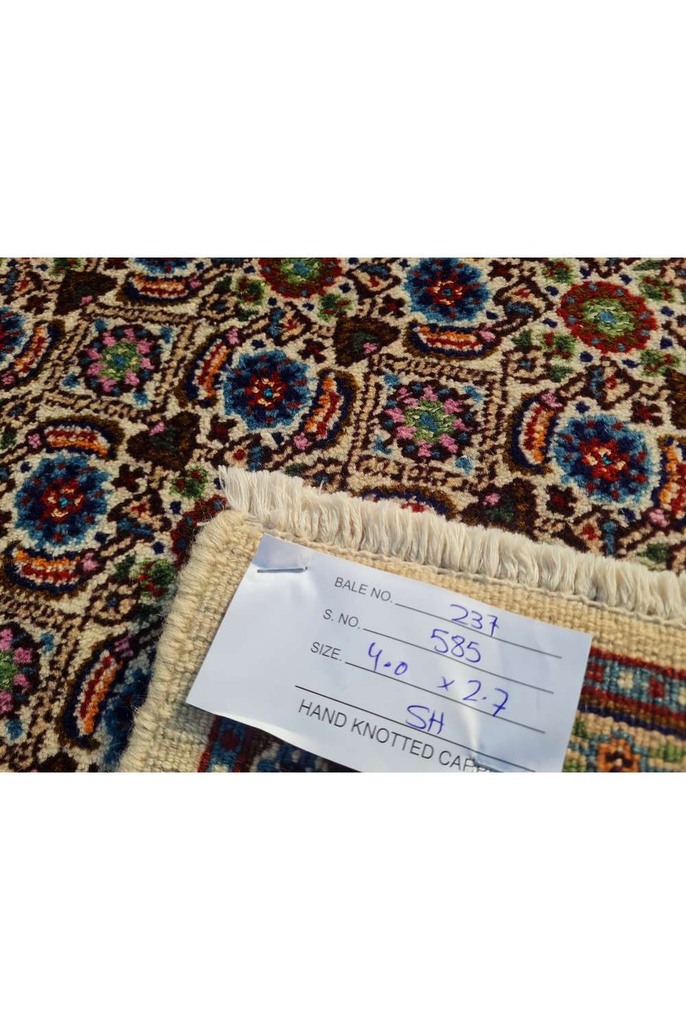 Amazing Hand Knotted Vintage Persian Yamoud Wool Area Rug 4.0 x 2.7 Ft