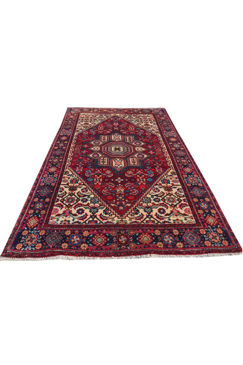 Amazing Hand Knotted Vintage Persian Bijar Wool Area Rug 4.2 x 2.8 Ft