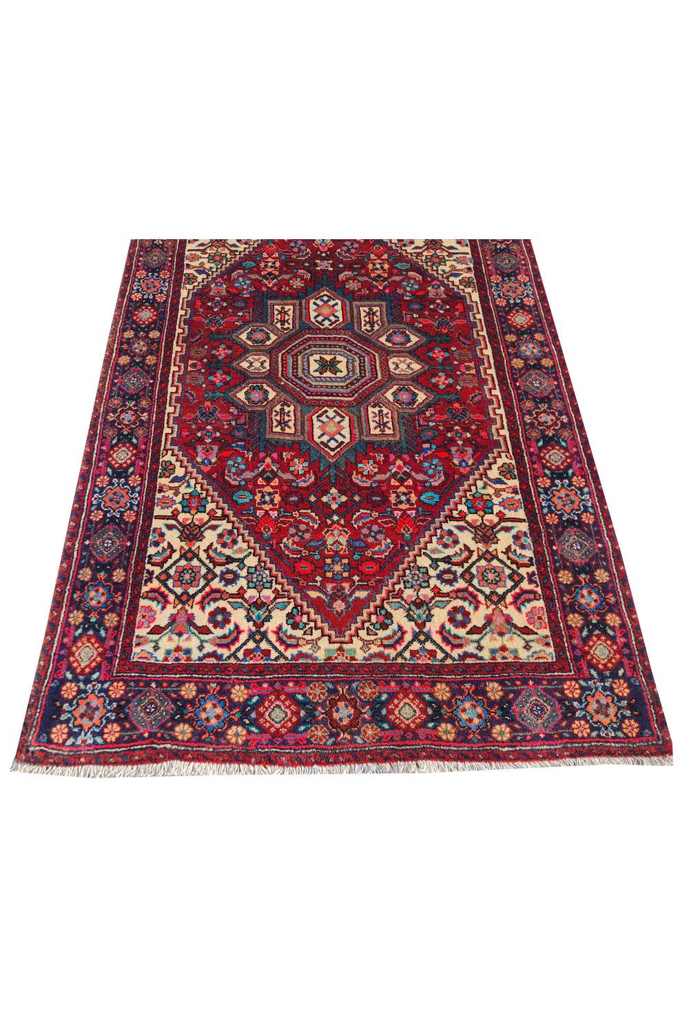 Amazing Hand Knotted Vintage Persian Bijar Wool Area Rug 4.2 x 2.8 Ft