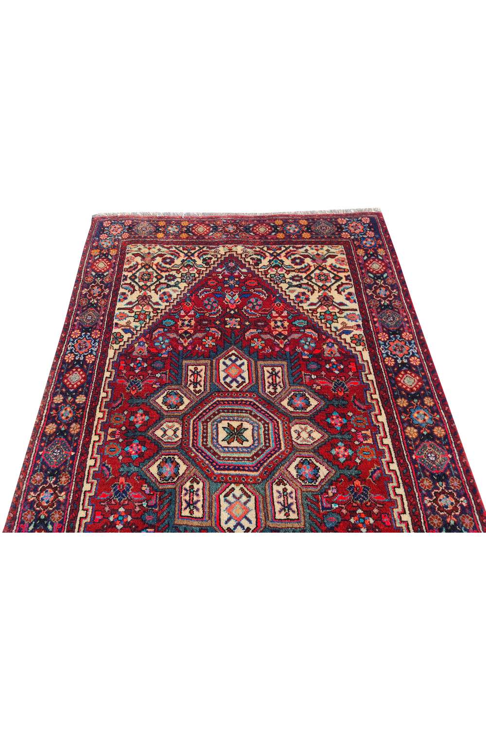 Amazing Hand Knotted Vintage Persian Bijar Wool Area Rug 4.2 x 2.8 Ft