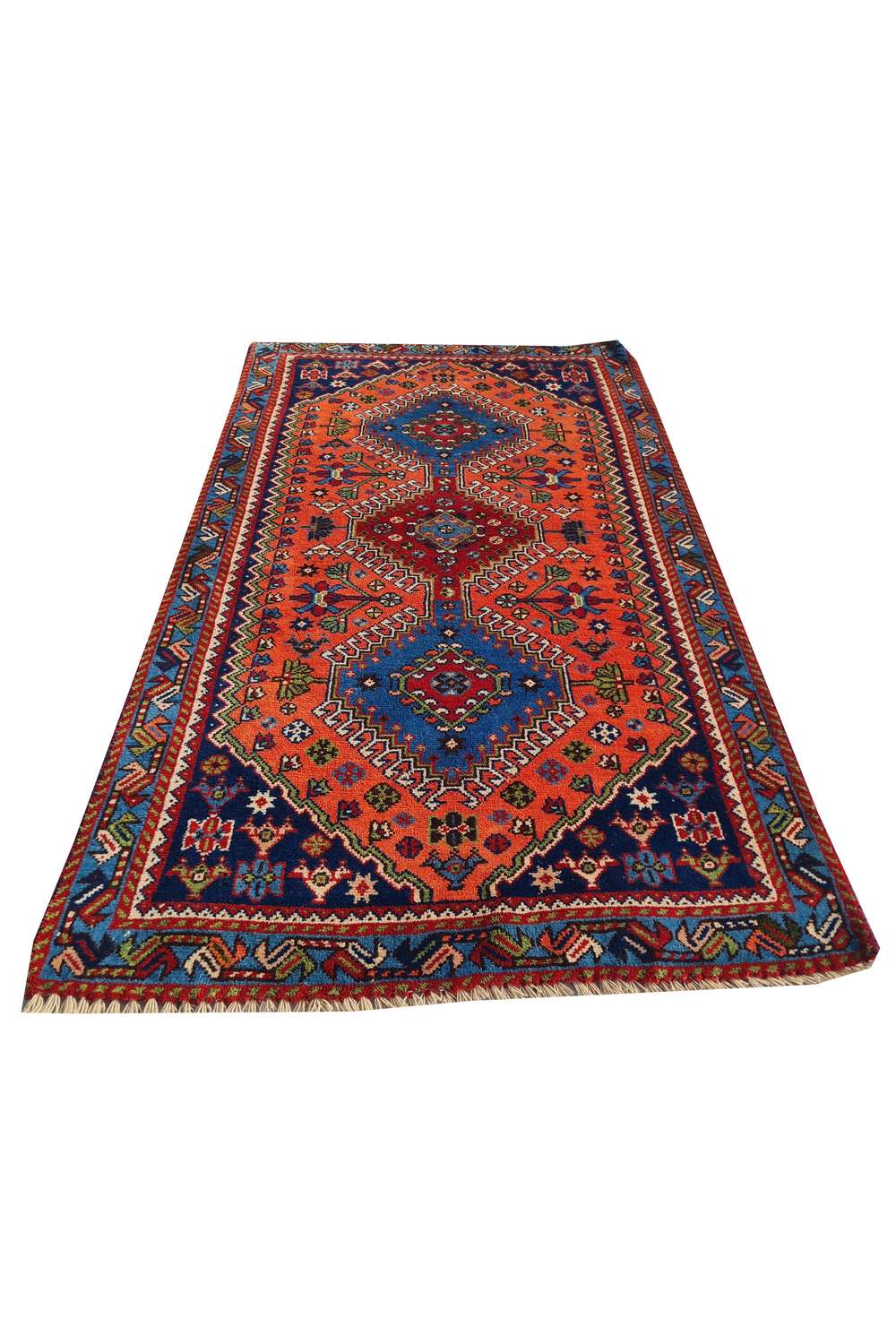 Amazing Hand Knotted Vintage Persian Yelmeh Wool Area Rug 4.3 x 2.5 Ft
