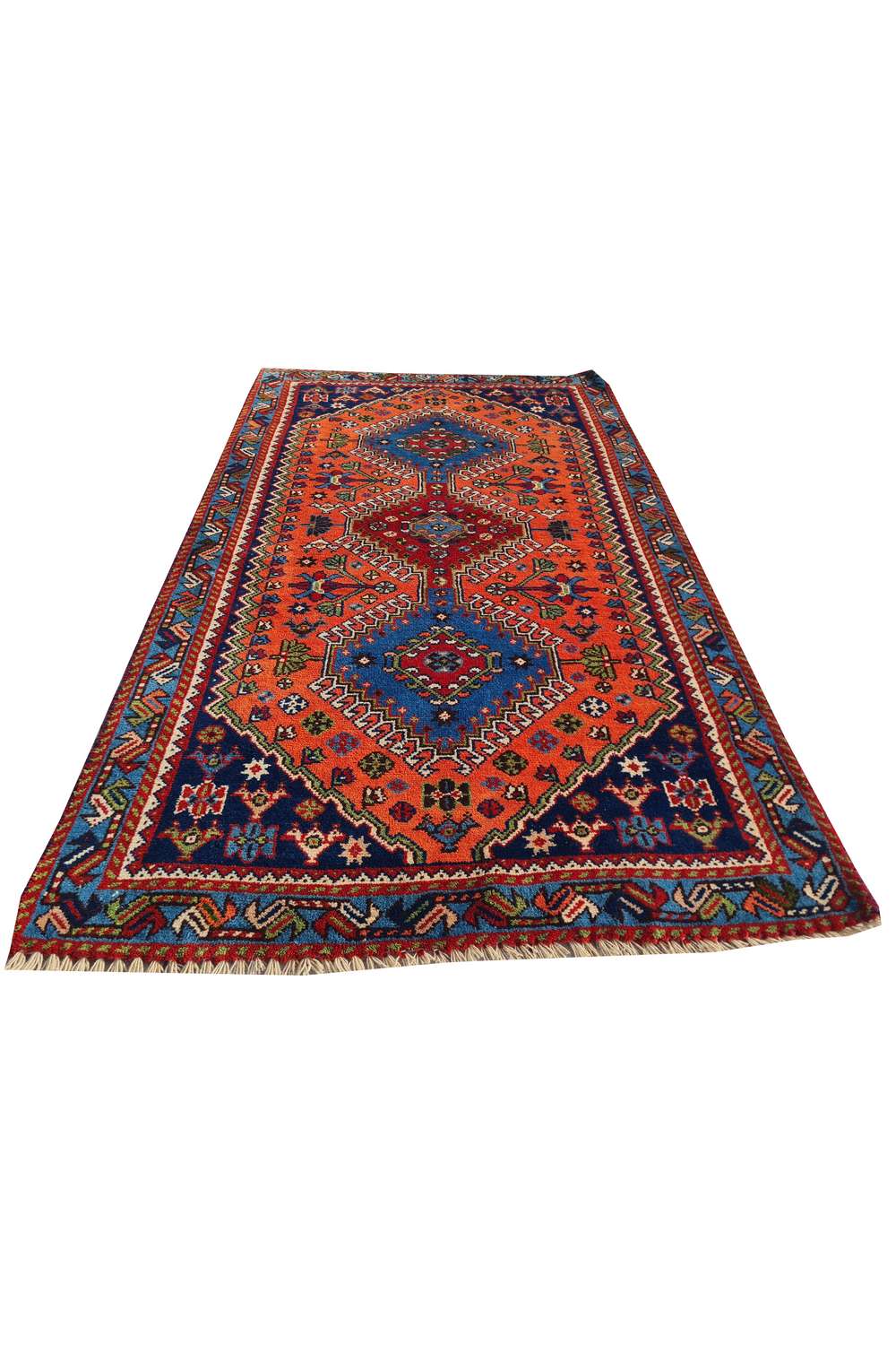 Amazing Hand Knotted Vintage Persian Yelmeh Wool Area Rug 4.3 x 2.5 Ft