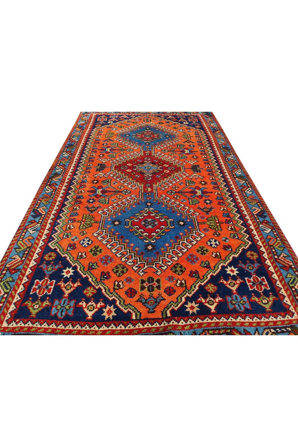 Amazing Hand Knotted Vintage Persian Yelmeh Wool Area Rug 4.3 x 2.5 Ft