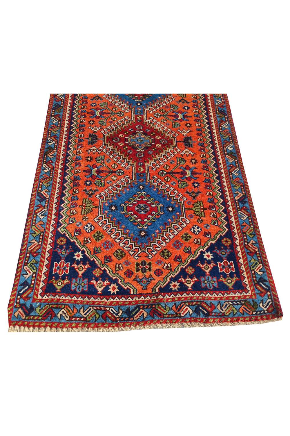 Amazing Hand Knotted Vintage Persian Yelmeh Wool Area Rug 4.3 x 2.5 Ft