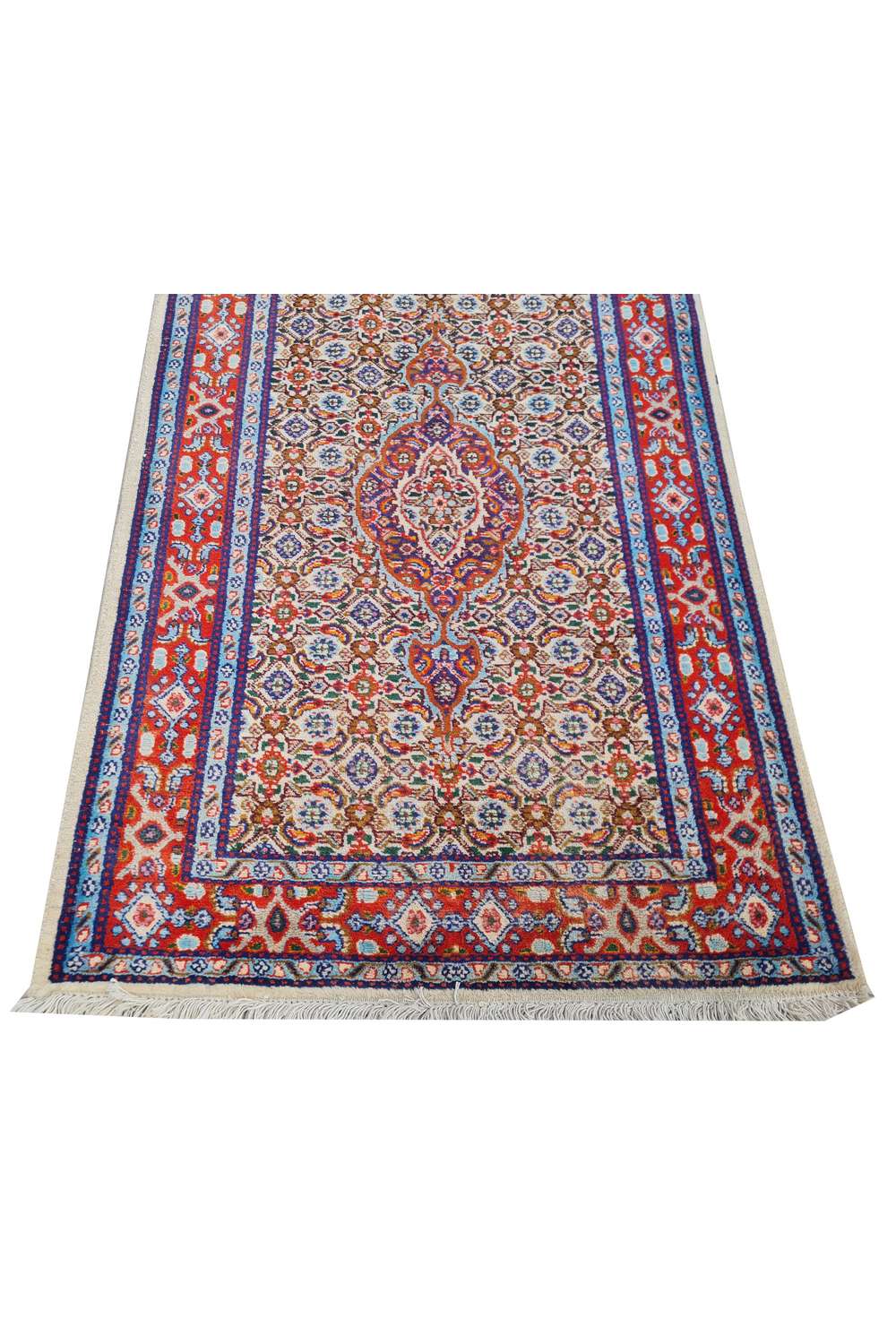 Hand Knotted Vintage Yamoud Wool Area Runner Rug 6.7 x 2.7 Ft