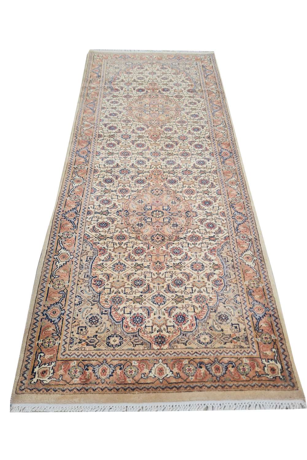 Hand Knotted Vintage Bijour Wool Area Runner Rug 6.4 x 2.7 Ft