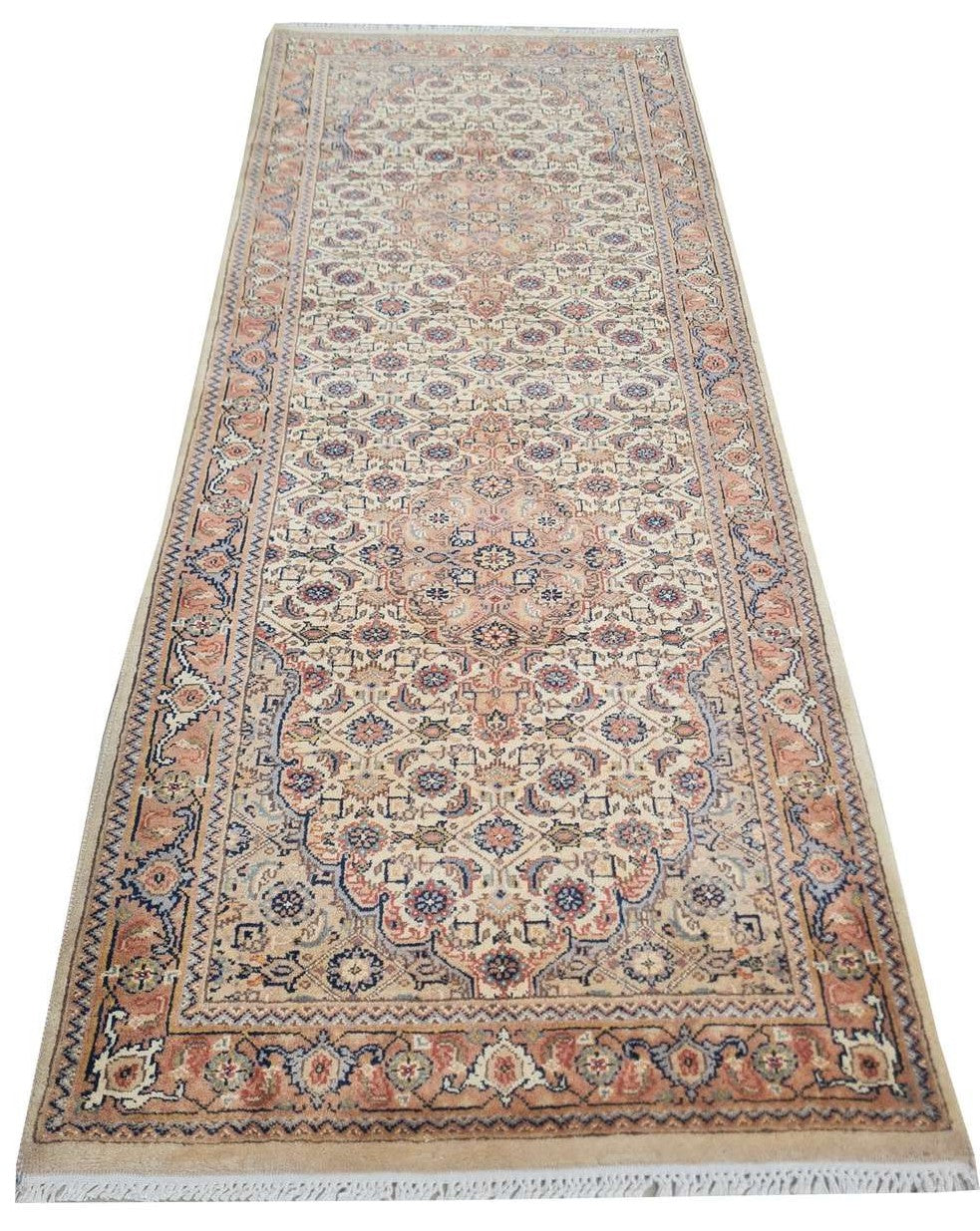 Hand Knotted Vintage Bijour Wool Area Runner Rug 6.4 x 2.7 Ft