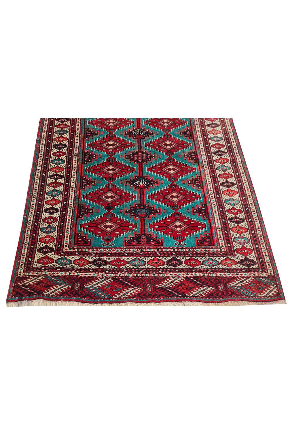 Amazing Hand Knotted Vintage Afghan Turkmen Sara Wool Area Rug 5.5 x 4.1 Ft