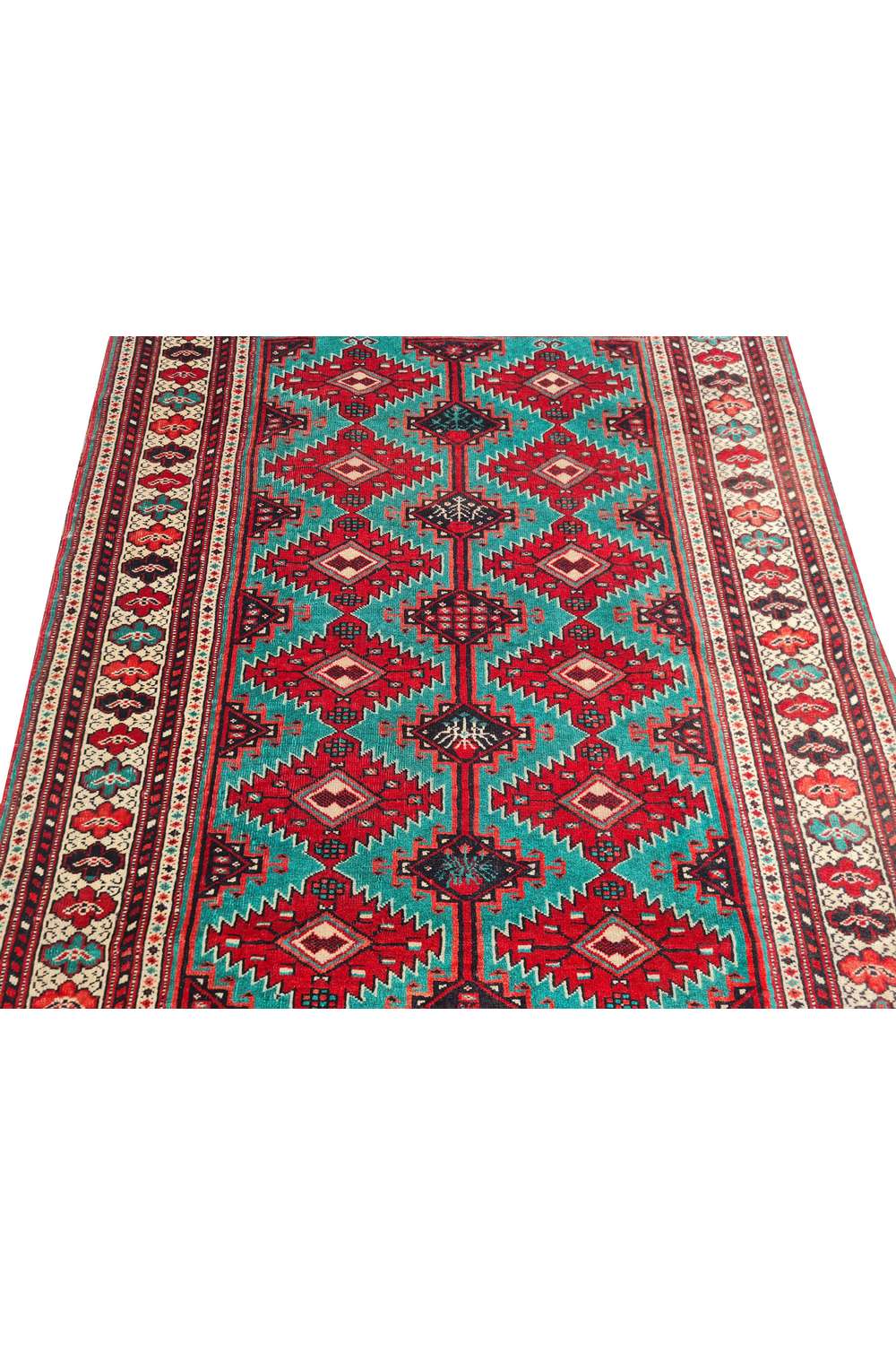 Amazing Hand Knotted Vintage Afghan Turkmen Sara Wool Area Rug 5.5 x 4.1 Ft