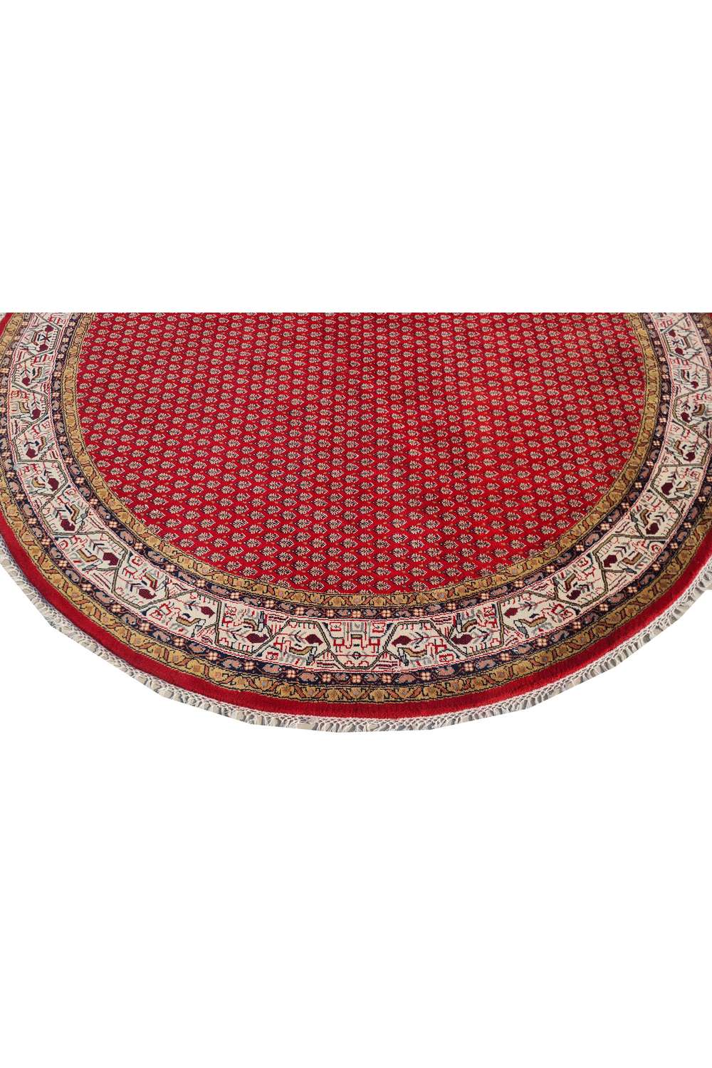 Amazing Hand Knotted Vintage Badam Gul Wool Area Round Rug 6.6 x 6.6 Ft