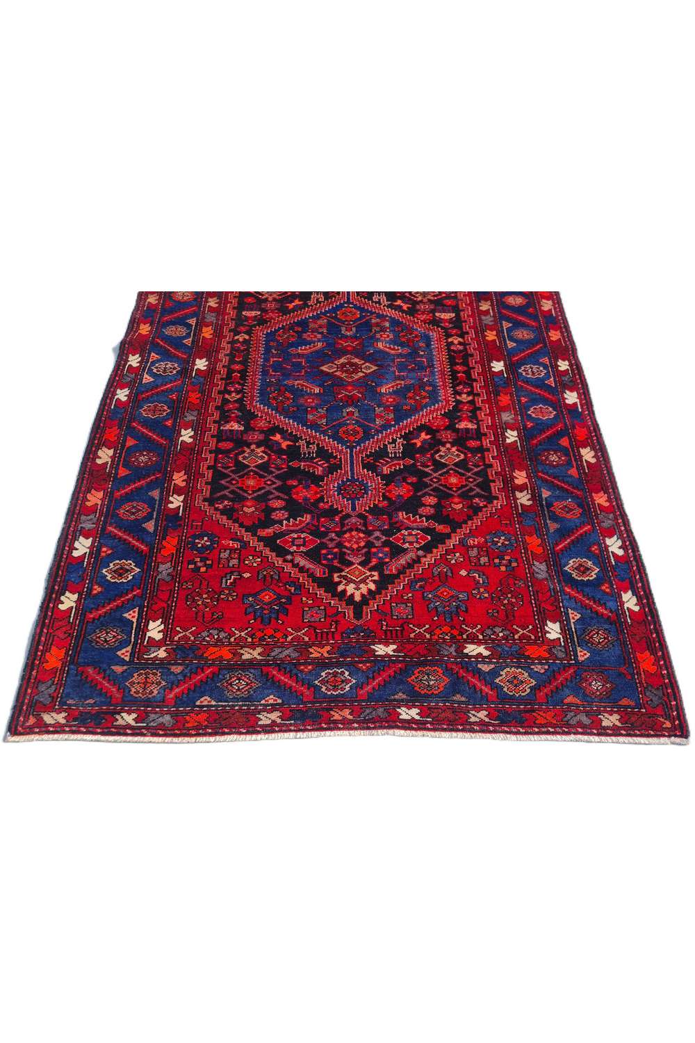 Amazing Hand Knotted Vintage Persian Hamadan Wool Area Rug 7.1 x 4.9 Ft