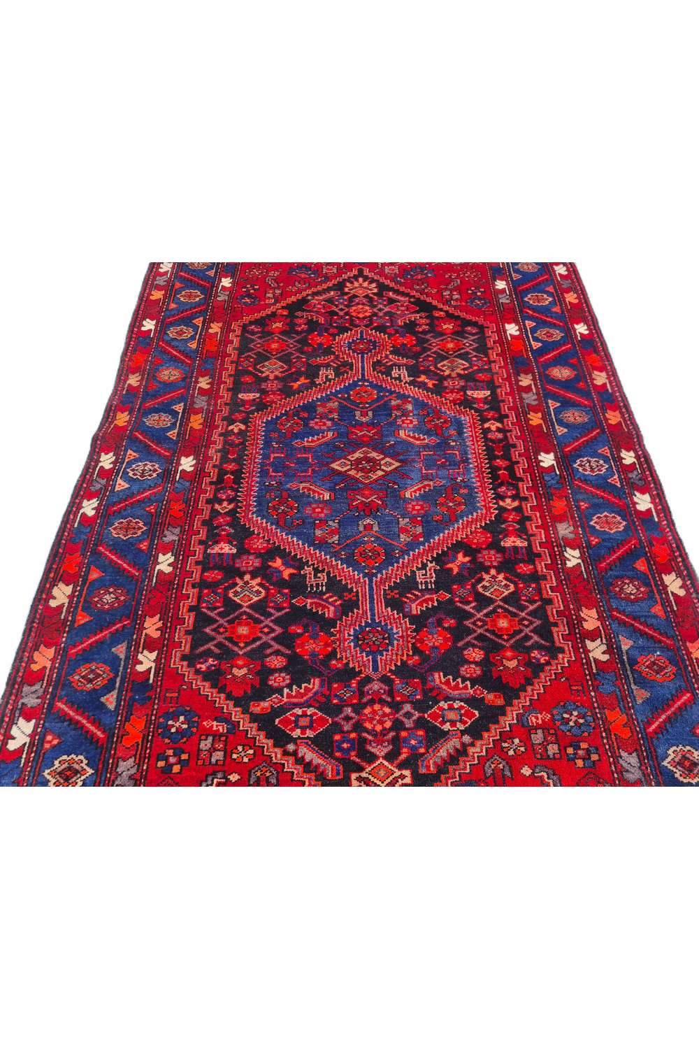 Amazing Hand Knotted Vintage Persian Hamadan Wool Area Rug 7.1 x 4.9 Ft