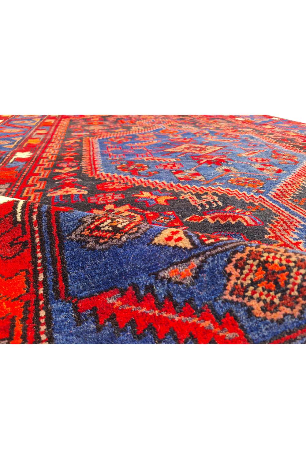Amazing Hand Knotted Vintage Persian Hamadan Wool Area Rug 7.1 x 4.9 Ft