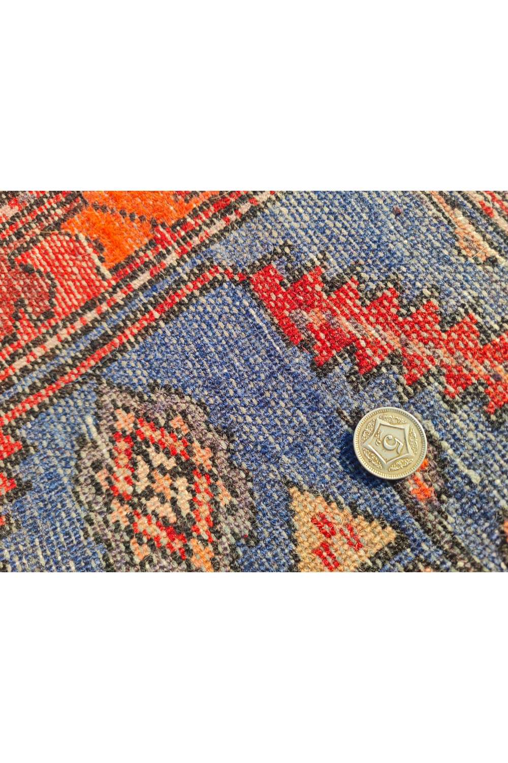 Amazing Hand Knotted Vintage Persian Hamadan Wool Area Rug 7.1 x 4.9 Ft