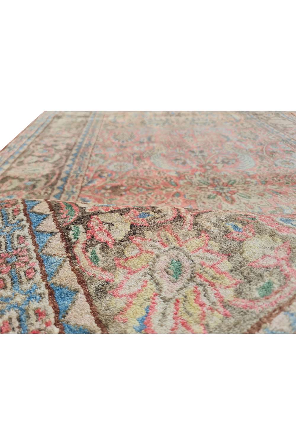 Amazing Hand Knotted Vintage Kashmiri Pictorial Silk Area Rug 5.3 x 3.1 Ft
