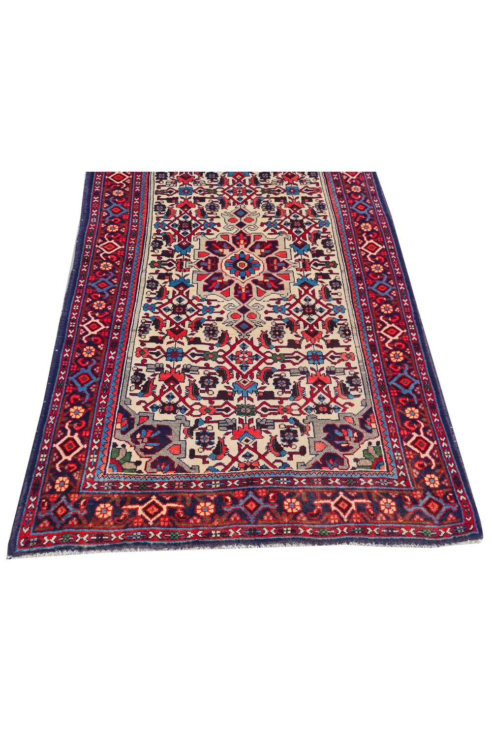 Amazing Hand Knotted Vintage Persian Hamadan Wool Area Rug 4.10 x 3.3 Ft
