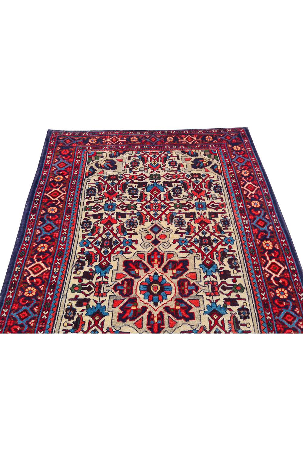 Amazing Hand Knotted Vintage Persian Hamadan Wool Area Rug 4.10 x 3.3 Ft